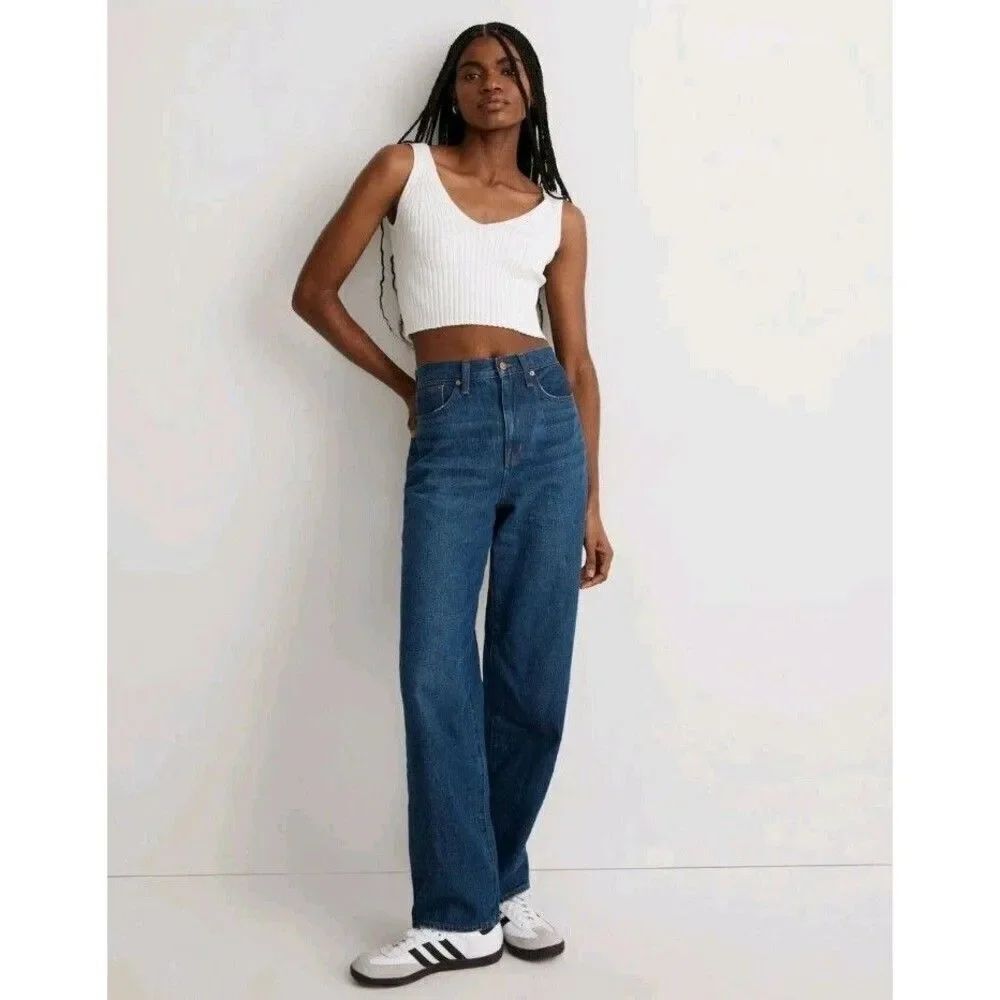 Madewell Size 29 Blue High Waisted Baggy Straight Jeans NWT